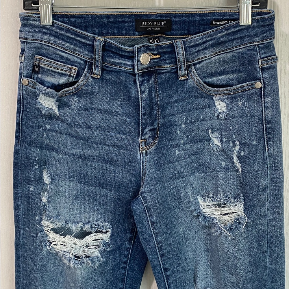 Judy Blue Beach Splash Distressed Boyfriend‎ Jeans - Picture 7 of 16
